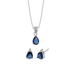 BALIQ - Set de Collar y Aretes Gota Plata 925