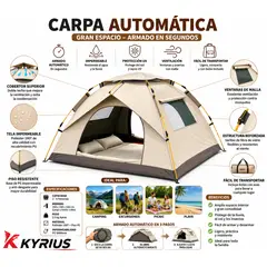 NO LOGO - TIENDA DE CAMPAÑA CREMA CON COBERTOR