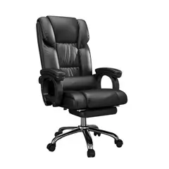 XION - SILLA DE OFICINA GERENCIAL 509 CON REPOSAPIÉS, RECLINACIÓN 135°, MÁXIMO CONFORT DE CUERO PU NEGRO