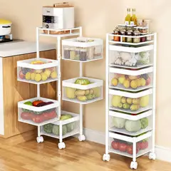 GENERICO - Estante Cesta Cocina Para Frutas Verduras Multifuncional 6 Niveles Cuadrado