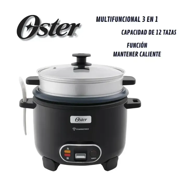 Olla Arrocera CKSTRC12DFBLK 22L con Vaporera y Función Sofrito -Negra
