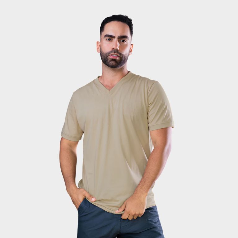 Polo Hombre Cuello V Algodón Básico Premium Regular Fit Verano