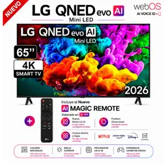 LG - Televisor 65QNED65BSA 65” 4K Ultra HD QNED Mini LED