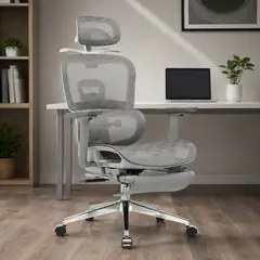GENERICO - Silla de Oficina Haven M1 Pro Ergonómica Mesh Base Cromada con Reposapiés