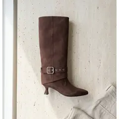 PALINI SHOES - Bota en punta con taco 5 color marron