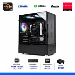 AMD CORP - PC GAMER RYZEN 7 8700G, 16GB DDR5, SSD 512GB, 500W, RGB
