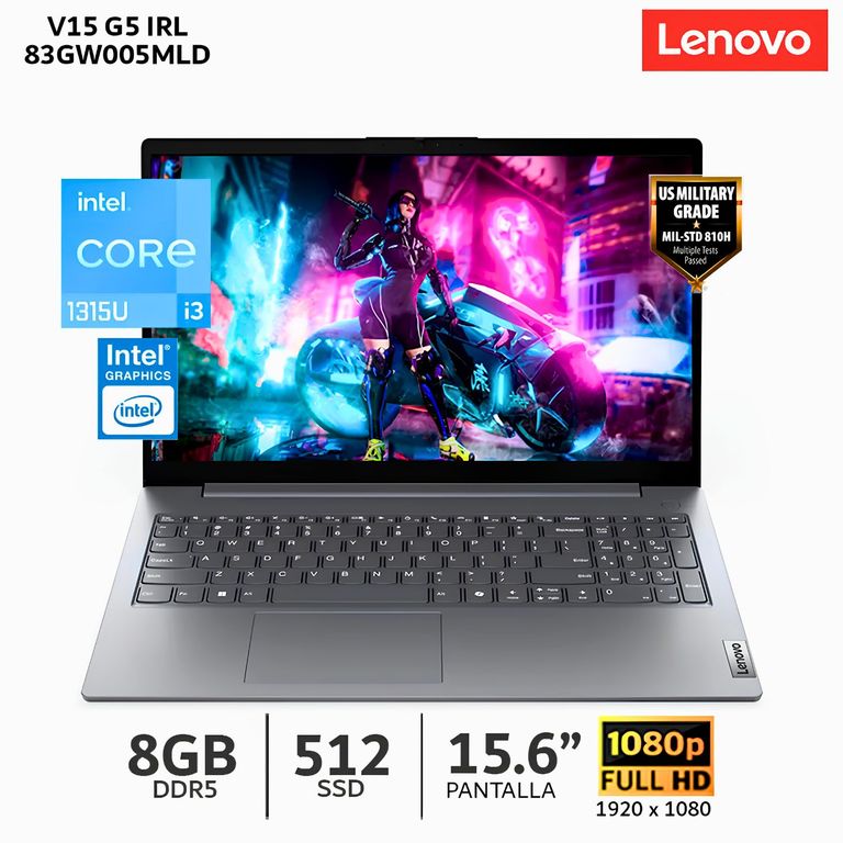 Laptop Notebook V15 G5 IRL 15.6 FHD Intel® Core™ i3-1315U 8GB DDR5 512GB SSD 83GW005MLD