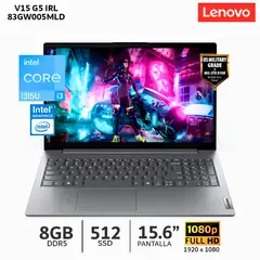 LENOVO - Laptop Notebook V15 G5 IRL 15.6 FHD Intel® Core™ i3-1315U 8GB DDR5 512GB SSD 83GW005MLD