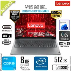 LENOVO - Laptop Notebook V15 G5 IRL 15.6 FHD Intel® Core™ i3-1315U 8GB DDR5 512GB SSD 83GW005MLD