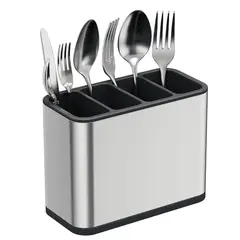 INSPIRA MARKET - Organizador Escurridor de Cubiertos con 4 Compartimentos para Cocina