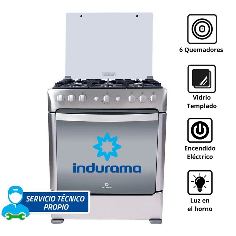 COCINA GAS 6 QUEMADORES PARMA ZAFIRO CROMA
