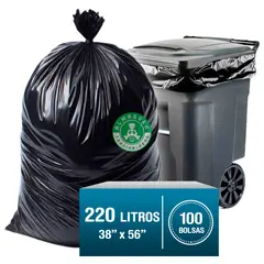 GENERICO - Bolsas De Basura - 220 Litros (x 100 Und.) 38x56 Pulg. Ultra Resistente