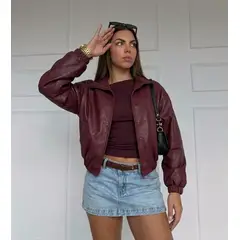 GENERICO - CASACA BOMBER CROP JUVENIL OVERSIZE