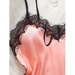 MORITA BAG STORE - CONJUNTO DE PIJAMA DOS PIEZAS SHORT Y TOP SATIN ROSADO ESTAMPADADO CORAZONES
