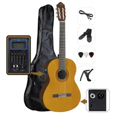 Yamaha - Guitarra Clásica C40 Electroacústica con Ecualizador 5 Bands – kit Completo