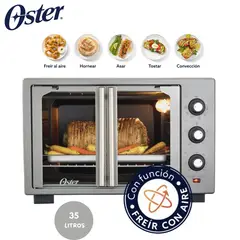 OSTER - Horno con freidora de aire Oster® de 35 litros, puertas francesas, TSSTTV35FDMAFNS