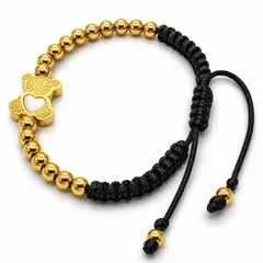 GENERAL - Pulsera Ajustable Osito con Corazón de Nácar Natural
