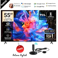 TCL - Televisor Smart TV 55 4K Google TV 55P6K + Antena Digital Gratis.