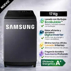 SAMSUNG - Lavadora WA40F17E7CPE 17 Kg Gris Grafito