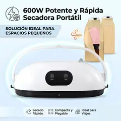 GENERICO - Secadora De Ropa Portátil De 600W Con Temporizador y Apagado Automático