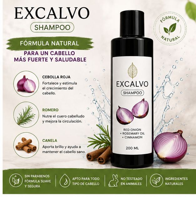 EXCALVO SHAMPOO ANTICAÍDA FUERZA NATURAL PARA TU CABELLO