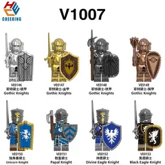 GENERICO - Juguete de bloques de construcción de caballeros góticos medievales (modelo V1007)