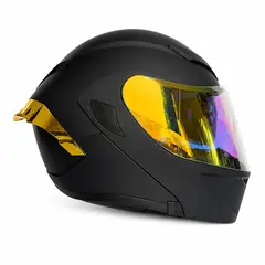 XTREME - CASCO PARA MOTO NEGRO VISOR DORADO DIA Y NOCHE M
