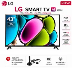 LG - Televisor 43 43LR6000PSA FHD Smart Tv Webos + Antena Digital