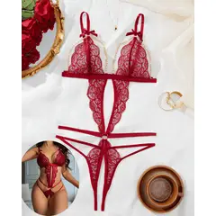 GENERICO - Set de Lencería rojo para mujer M - KYLE