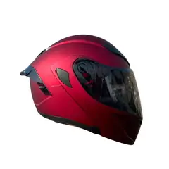 XTREME - CASCO PARA MOTO ABATIBLE ROJO VISOR OSCURO XL