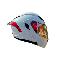 XTREME - CASCO PARA MOTO ABATIBLE BLANCO VISOR ROJO L