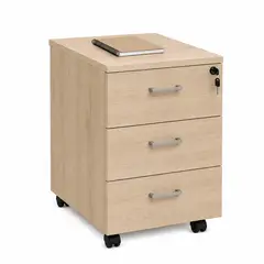 GENERICO - Cajonera De Melamina Movible 3 Cajones Con Rueda Y Chapa