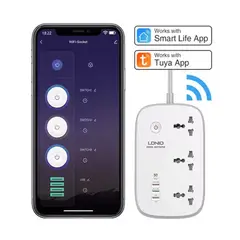 LDNIO - Regleta inteligente 7 tomas AC 2500W PD30W 2 Metros - Blanco