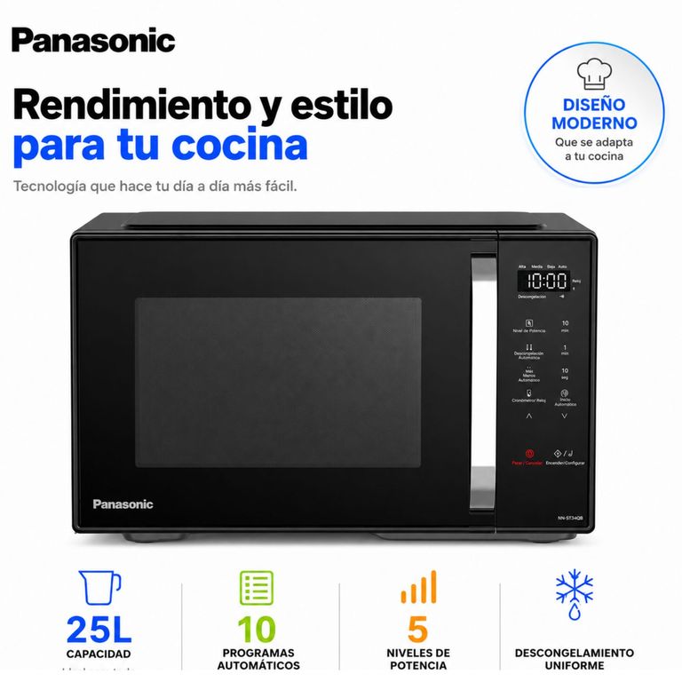 Microondas NN-ST34QBRPK Negro 25L