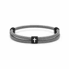 SANTORAL - Pulsera Cruz Cuerda - Metal