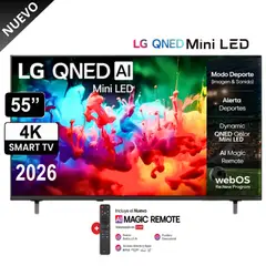 LG - Televisor 55 MiniLED QNED 4K ThinQ AI 55QNED65BSA