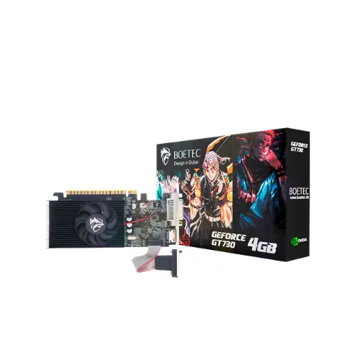 TARJETA DE VIDEO GT 730 4 GB BOETEC DDR3 COOLER GAMING BOX PCI EXPRES