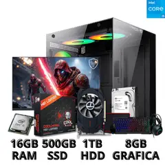 INTEL - PC Gamer Core I5 16GB Ram 500GB Ssd 1TB HDD GRAFICA 8GB Y MONITOR
