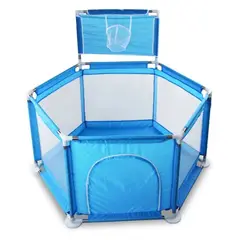 GENERICO - Corral Hexagonal Plegable Portable para Bebe Color Azul