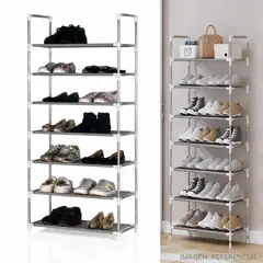 INSPIRA MARKET - Zapatera Metálica de 7 Niveles Organizador Vertical Ahorra Espacio 21 Pares Resistente y Fácil Armar