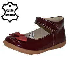 BRUNO KIDS - ZAPATO CAMINANTE NIÑA DE CUERO CHAROL VINO
