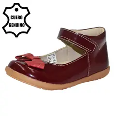 BRUNO KIDS - ZAPATO CAMINANTE NIÑA DE CUERO CHAROL VINO