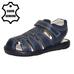 BRUNO KIDS - SANDALIA KINDER NIÑO DE CUERO AZUL