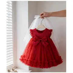 GENERICO - Vestido formal elegante para bebés rojo