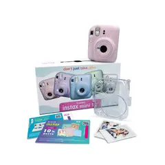 Fujifilm - Cámara instax Mini12 Rosa Flor + Pack10 + Estuche + II Cupón