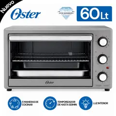 OSTER - Horno, XL, con Rotisserie, de 60 L Gris, TSSTTV60MNS