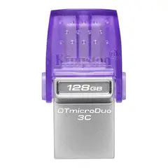 KINGSTON - Memoria MicroDuo 3C TIPO-C 128GB DataTraveler lila