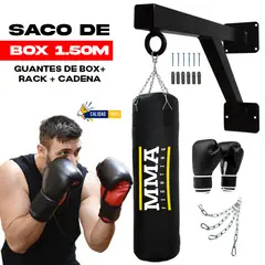 HOLGU - Set Box Saco 1.50CM + RACK + Guantes Box + Cadena