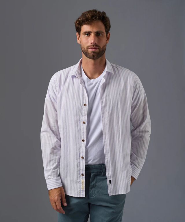 Camisa 100% Algodón Manga Larga Hombre