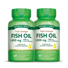 Nature'S Truth - Natures Truth Pack 2x Fish Oil Omega 3 1400 mg con Limón 60 Cáps